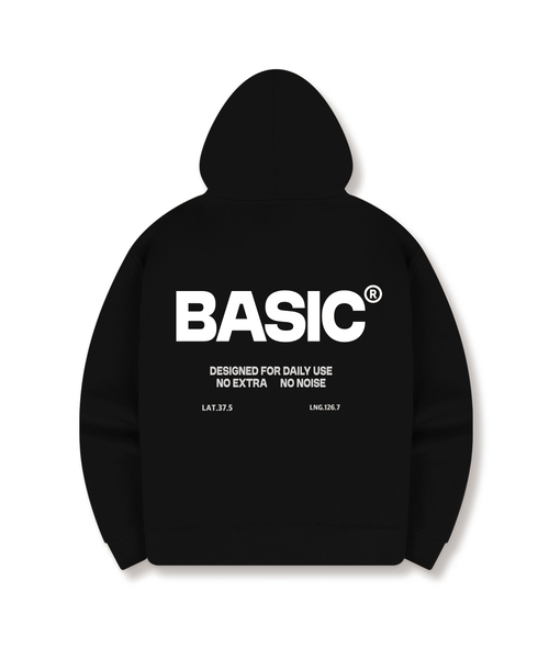 BASIC LABEL（ベーシックラベル）の「No Extra 2-Way Oversized Hoodie Zip-Up 4 Color [BLBH_2002]（パーカー・レディース・ホワイト/ブラック/ネイビー/グレー・SMALL/MEDIUM/LARGE/X-LARGE）」の2枚目の写真