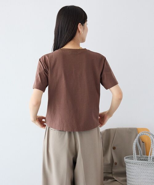 CRAFT STANDARD BOUTIQUE(クラフトスタンダードブティック)の「フロッキープリントTシャツ(Tシャツ/カットソー・レディース・ライトイエロー/ホワイト系その他/ブラウン・FREE)」の7枚目の写真