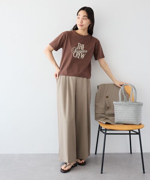 CRAFT STANDARD BOUTIQUE(クラフトスタンダードブティック)の「フロッキープリントTシャツ(Tシャツ/カットソー・レディース・ライトイエロー/ホワイト系その他/ブラウン・FREE)」の8枚目の写真