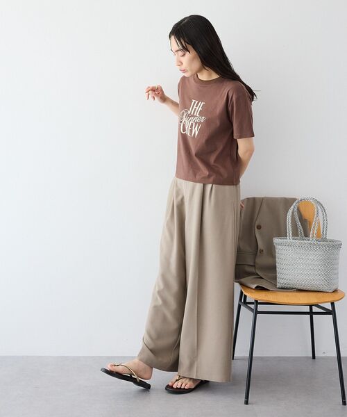 CRAFT STANDARD BOUTIQUE(クラフトスタンダードブティック)の「フロッキープリントTシャツ(Tシャツ/カットソー・レディース・ライトイエロー/ホワイト系その他/ブラウン・FREE)」の10枚目の写真