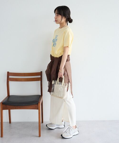 CRAFT STANDARD BOUTIQUE(クラフトスタンダードブティック)の「フロッキープリントTシャツ(Tシャツ/カットソー・レディース・ライトイエロー/ホワイト系その他/ブラウン・FREE)」の11枚目の写真