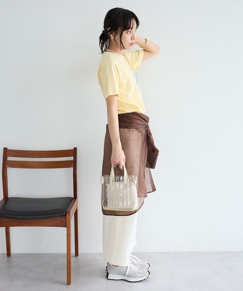CRAFT STANDARD BOUTIQUE(クラフトスタンダードブティック)の「フロッキープリントTシャツ(Tシャツ/カットソー・レディース・ライトイエロー/ホワイト系その他/ブラウン・FREE)」の13枚目の写真