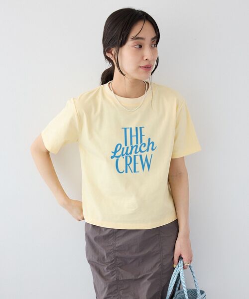 CRAFT STANDARD BOUTIQUE(クラフトスタンダードブティック)の「フロッキープリントTシャツ(Tシャツ/カットソー・レディース・ライトイエロー/ホワイト系その他/ブラウン・FREE)」の14枚目の写真