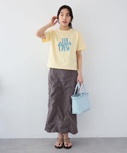 CRAFT STANDARD BOUTIQUE(クラフトスタンダードブティック)の「フロッキープリントTシャツ(Tシャツ/カットソー・レディース・ライトイエロー/ホワイト系その他/ブラウン・FREE)」の15枚目の写真