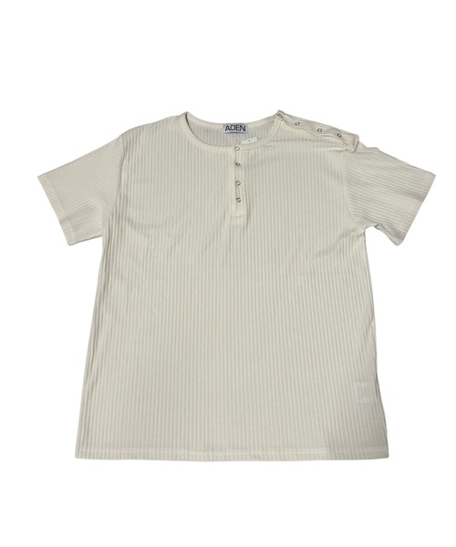 Never mind the XU / Chikashitsu+(ネバーマインド ザ エックスユー / チカシツプラス)の「【nmtc+】Shoulder Henley Eyelet Tee / 【エヌエムティーシープラス】アイレットヘンリーネックTシャツ(Tシャツ/カットソー・メンズ・ブラック/チャコール/アイボリー・ONE SIZE)」の14枚目の写真