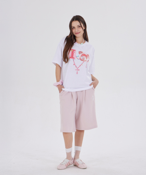 DYSFUNCT(ディスファンクト)の「I LOVE COTTON BEAR T-SHIRT(WHITE/PINK)(Tシャツ/カットソー・レディース・その他・SMALL/MEDIUM/LARGE)」の2枚目の写真