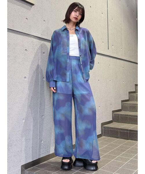 MURUA（ムルーア）の「【セットアップ対応】ニュアンスシアーパンツ　夏服（その他パンツ・レディース・パープル/ブルー・FREE）」の15枚目の写真