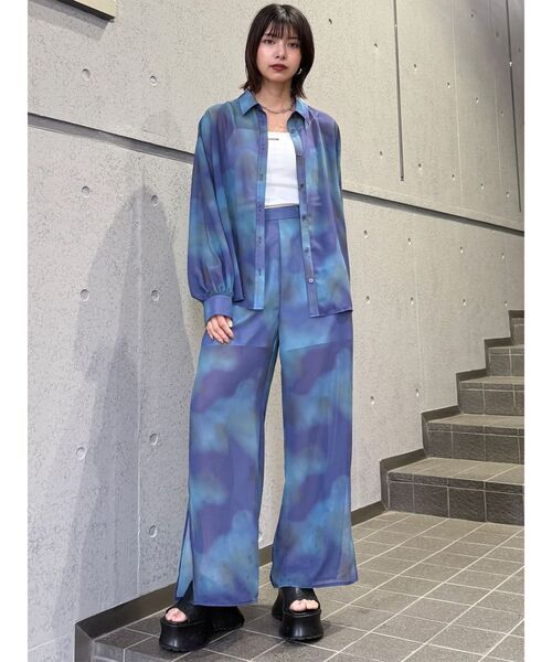 MURUA（ムルーア）の「【セットアップ対応】ニュアンスシアーパンツ　夏服（その他パンツ・レディース・パープル/ブルー・FREE）」の14枚目の写真