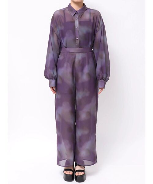 MURUA（ムルーア）の「【セットアップ対応】ニュアンスシアーパンツ　夏服（その他パンツ・レディース・パープル/ブルー・FREE）」の3枚目の写真