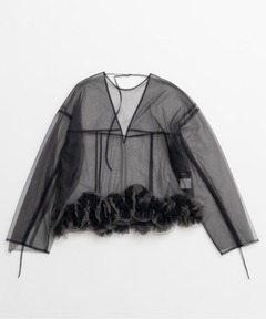 セール】2way Flower Hem Tulle Top/2wayフラワーヘムチュールトップス
