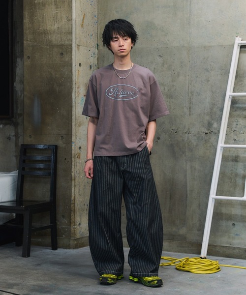 ILL'S(イルズ)の「タック バック刺繍 ストライプパンツ / 2-TUCK BACK EMBROIDERED STRIPE PANTS メンズ ウィメンズ ユニセックス(その他パンツ・メンズ・ブラック/ネイビー・L/M)」の13枚目の写真
