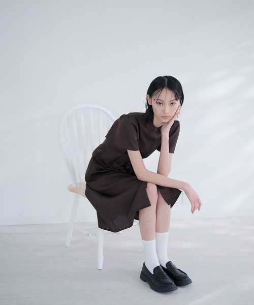Nora Lily elle(ノラリリーエル)の「calm dress(ワンピース・レディース・ブラウン/ネイビー・FREE)」の9枚目の写真