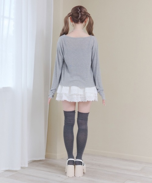 Rmine(アールマイン)の「ドット キャミソール & ニットカーディガン アンサンブル (半袖)(カーディガン/ボレロ・レディース・ホワイト/ネイビー/グレー・FREE)」の22枚目の写真