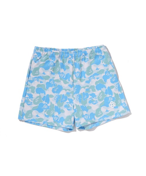 アベイシングエイプ　A BATHING APE スウェットハーフパンツ　ブルー BABY LISA ABC CAMO SWEAT SHORTS（スウェットパンツ）｜A BATHING APE