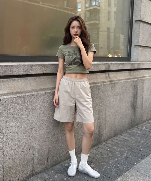 LETTERCOMO(レテルコモ)の「エッセンシャルイージーバンディングショーツサンド(その他パンツ・レディース・サンドベージュ・MEDIUM/LARGE)」の9枚目の写真