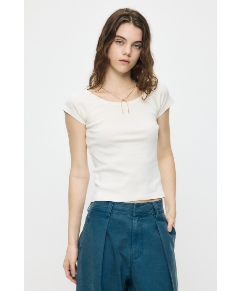 Футболка с коротким рукавом и открытой спинкой — back open short sleeve T