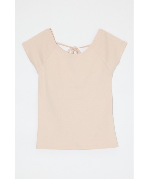 MOUSSY(マウジー)の「BACK OPEN SHORT SLEEVE Tシャツ(Tシャツ/カットソー・レディース・ブラック/ピンク/ホワイト・FREE)」の3枚目の写真