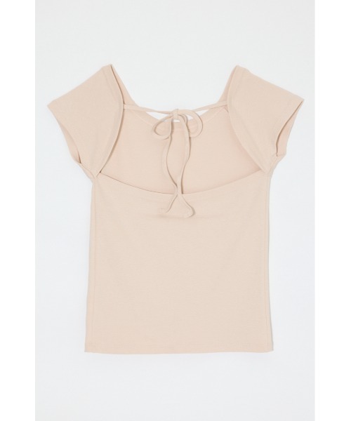 MOUSSY(マウジー)の「BACK OPEN SHORT SLEEVE Tシャツ(Tシャツ/カットソー・レディース・ブラック/ピンク/ホワイト・FREE)」の6枚目の写真