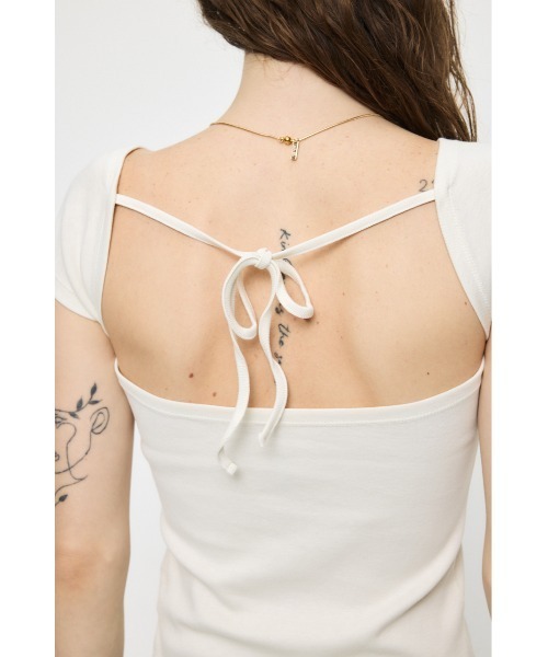 MOUSSY(マウジー)の「BACK OPEN SHORT SLEEVE Tシャツ(Tシャツ/カットソー・レディース・ブラック/ピンク/ホワイト・FREE)」の15枚目の写真