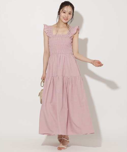 WILLSELECTION(ウィルセレクション)の「【6/26(fri)発売】フリルショルダーシャーリングティアードワンピース(ワンピース・レディース・ピンク系その他/ピンク/ホワイト系その他/ブラック/ブルー系その他・FREE)」の4枚目の写真