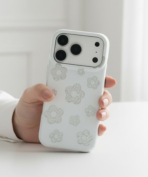 Fun & Daily(ファンアンドデイリー)の「Light Flower iPhone 17 Pro ProMax Case : アイフォンケース(スマホケース/カバー・レディース・ブラック/ホワイト・iPhone 17 Pro/iPhone 17/iPhone 17 Pro Max/iPhone 16 Pro/iPhone 16 Pro Max/iPhone 16)」の1枚目の写真