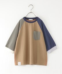ikka（イッカ）の「7分袖ニットデニムコンビTシャツ（120~160cm）（Tシャツ/カットソー）」