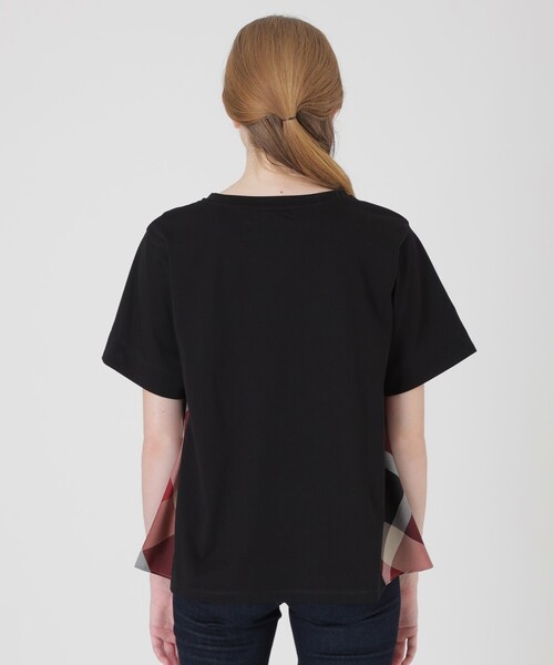 BLUE LABEL CRESTBRIDGE（ブルーレーベルクレストブリッジ）の「プレーティングシルケット天竺サイドチェックTシャツ（Tシャツ/カットソー・レディース・ダークネイビー/ブラック/ホワイト・38/40）」の14枚目の写真