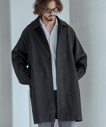mj11743-Herringbone Tweed Oversized Balmacaan Coat バルマカンコート(MGN-263-013)