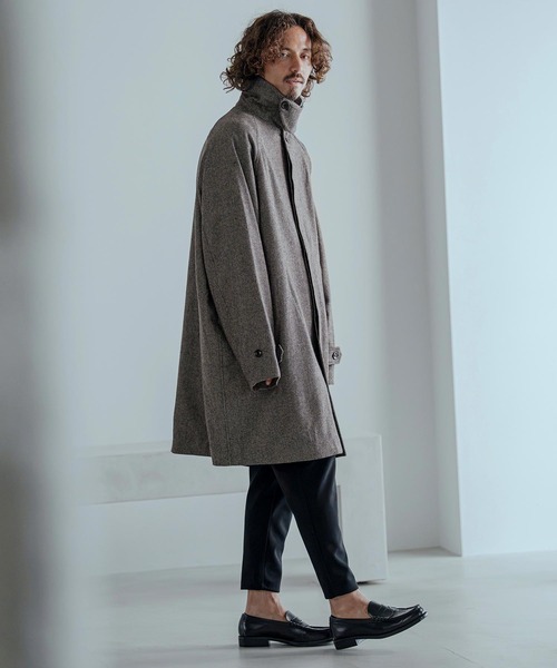 Magine(マージン)の「mj11743-Herringbone Tweed Oversized Balmacaan Coat バルマカンコート(MGN-263-013)(その他アウター・メンズ・ホワイト/ブラック/チャコール・44/46/48)」の9枚目の写真
