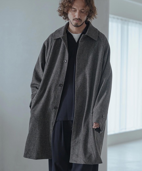 Magine(マージン)の「mj11743-Herringbone Tweed Oversized Balmacaan Coat バルマカンコート(MGN-263-013)(その他アウター・メンズ・ホワイト/ブラック/チャコール・44/46/48)」の16枚目の写真