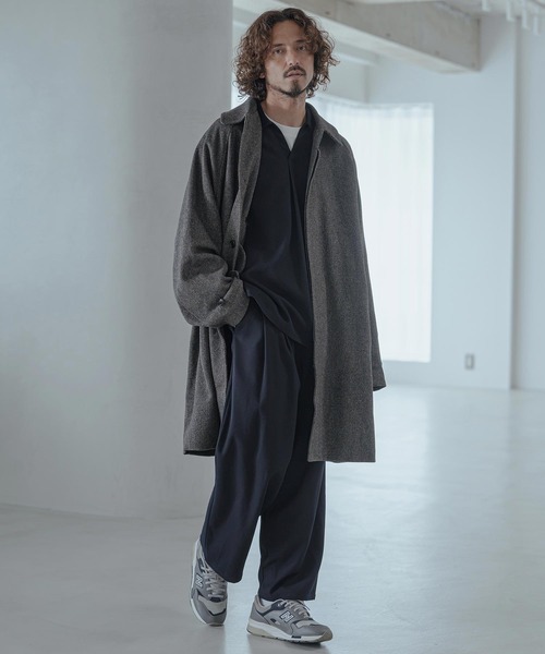Magine(マージン)の「mj11743-Herringbone Tweed Oversized Balmacaan Coat バルマカンコート(MGN-263-013)(その他アウター・メンズ・ホワイト/ブラック/チャコール・44/46/48)」の18枚目の写真