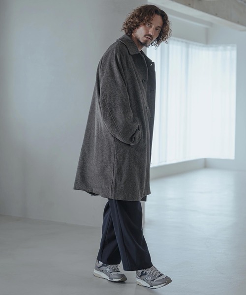 Magine(マージン)の「mj11743-Herringbone Tweed Oversized Balmacaan Coat バルマカンコート(MGN-263-013)(その他アウター・メンズ・ホワイト/ブラック/チャコール・44/46/48)」の19枚目の写真
