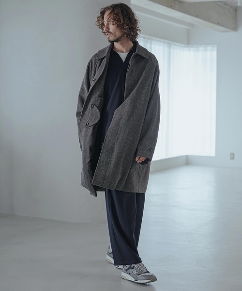 Magine(マージン)の「mj11743-Herringbone Tweed Oversized Balmacaan Coat バルマカンコート(MGN-263-013)(その他アウター・メンズ・ホワイト/ブラック/チャコール・44/46/48)」の20枚目の写真
