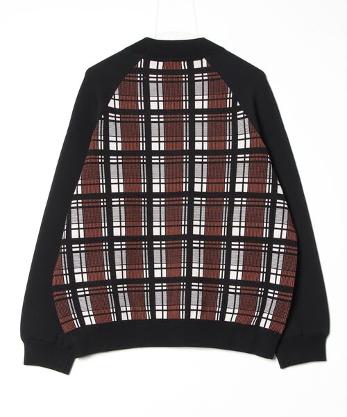 DOUBLE STANDARD CLOTHING（ダブルスタンダードクロージング）の「ドッキングチェックニット（ニット/セーター・レディース・ブラウン・FREE）」の2枚目の写真