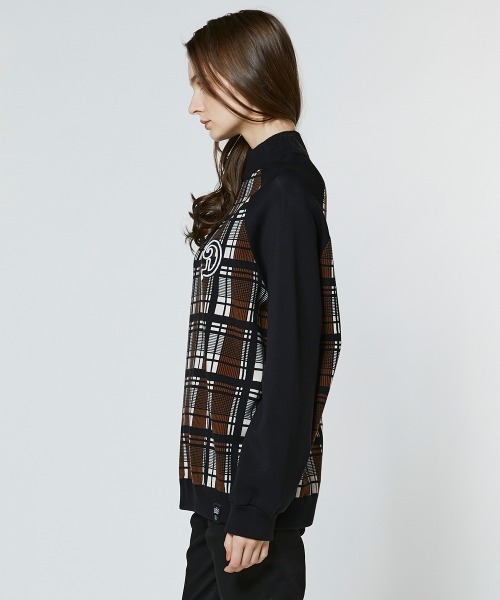 DOUBLE STANDARD CLOTHING（ダブルスタンダードクロージング）の「ドッキングチェックニット（ニット/セーター・レディース・ブラウン・FREE）」の4枚目の写真