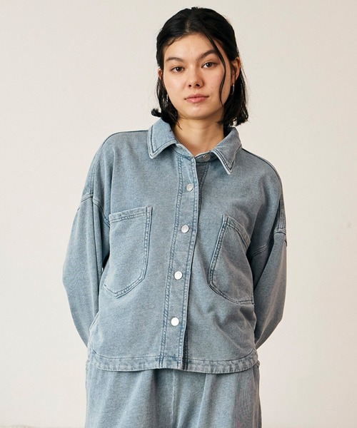 RIKKA FEMME（リッカファム）の「RIKKA FEMME/リッカファム 長袖シャツ RF6F-2601（シャツ/ブラウス・レディース・レオパード/ブルー・S/M/M/L）」の3枚目の写真
