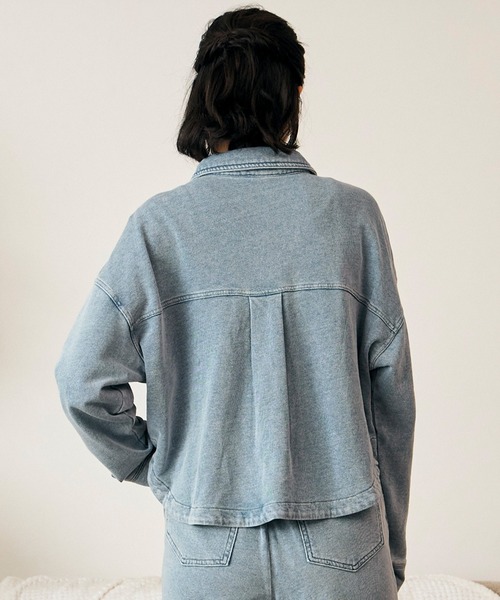 RIKKA FEMME（リッカファム）の「RIKKA FEMME/リッカファム 長袖シャツ RF6F-2601（シャツ/ブラウス・レディース・レオパード/ブルー・S/M/M/L）」の4枚目の写真