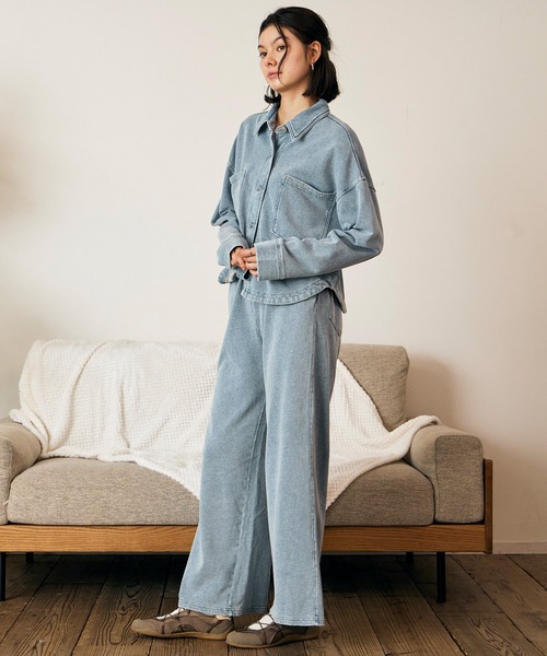 RIKKA FEMME（リッカファム）の「RIKKA FEMME/リッカファム 長袖シャツ RF6F-2601（シャツ/ブラウス・レディース・レオパード/ブルー・S/M/M/L）」の7枚目の写真
