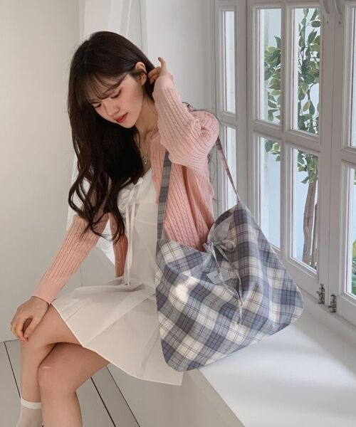 ATIL STUDIO（アチルスタジオ）の「コージーチェックショルダーバッグ_[フォグブルー]（ショルダーバッグ・レディース・その他・FREE）」の11枚目の写真