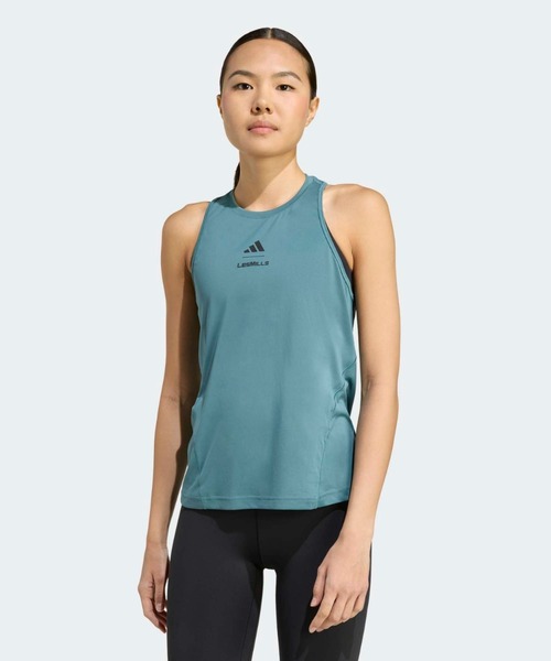 adidas(アディダス)の「Les Mills グラフィック タンクトップ / アディダス adidas(タンクトップ・レディース・グリーン・SMALL/LARGE/XX-LARGE/X-LARGE/MEDIUM/X-SMALL)」の1枚目の写真
