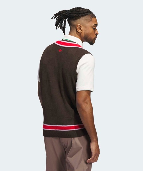 adidas（アディダス）の「オリジナルスゴルフ Originals ニット ベスト【adidas Golf/アディダスゴルフ】（ベスト・メンズ・ダークブラウン・XX-LARGE/LARGE/MEDIUM/X-LARGE）」の2枚目の写真