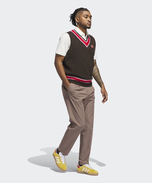 adidas（アディダス）の「オリジナルスゴルフ Originals ニット ベスト【adidas Golf/アディダスゴルフ】（ベスト・メンズ・ダークブラウン・XX-LARGE/LARGE/MEDIUM/X-LARGE）」の3枚目の写真