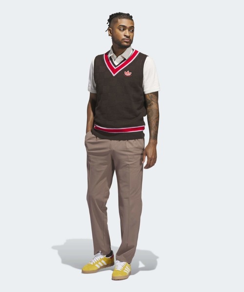 adidas（アディダス）の「オリジナルスゴルフ Originals ニット ベスト【adidas Golf/アディダスゴルフ】（ベスト・メンズ・ダークブラウン・XX-LARGE/LARGE/MEDIUM/X-LARGE）」の4枚目の写真
