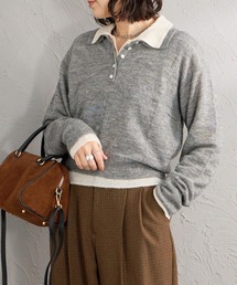 [HEALTHKNIT/ヘルスニット] 別注 モヘアブレンドポロニット