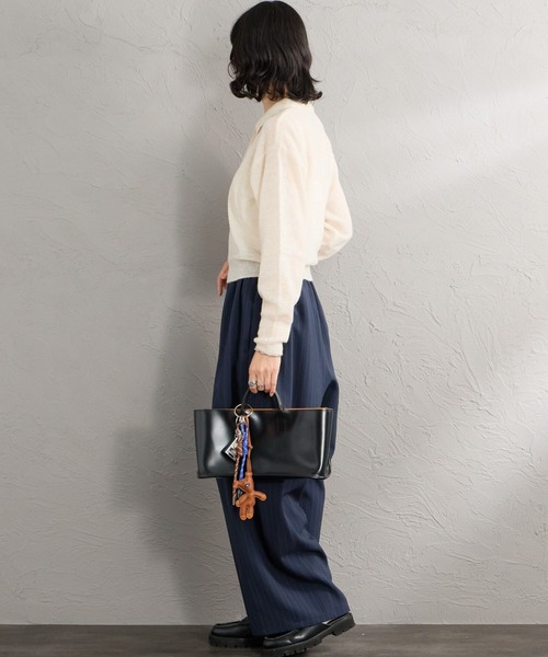 Healthknit（ヘルスニット）の「[HEALTHKNIT/ヘルスニット] 別注 モヘアブレンドポロニット（ニット/セーター・レディース・ブラック/ブルー/ピンク/オフホワイト/グレー・F）」の6枚目の写真