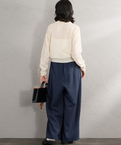 Healthknit（ヘルスニット）の「[HEALTHKNIT/ヘルスニット] 別注 モヘアブレンドポロニット（ニット/セーター・レディース・ブラック/ブルー/ピンク/オフホワイト/グレー・F）」の7枚目の写真