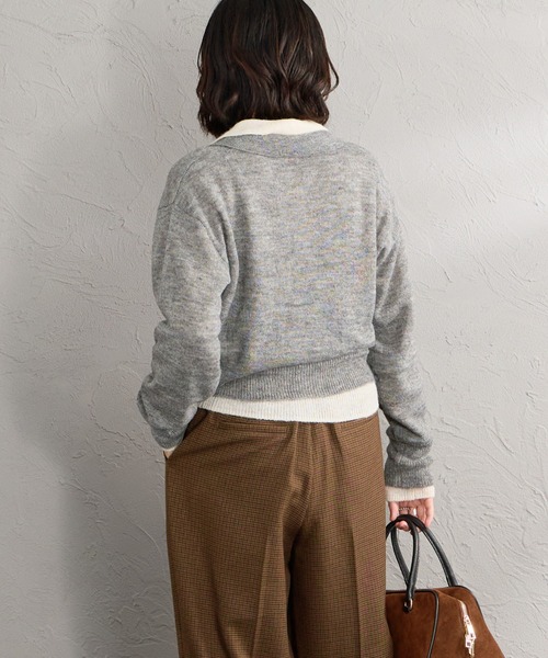 Healthknit（ヘルスニット）の「[HEALTHKNIT/ヘルスニット] 別注 モヘアブレンドポロニット（ニット/セーター・レディース・ブラック/ブルー/ピンク/オフホワイト/グレー・F）」の22枚目の写真