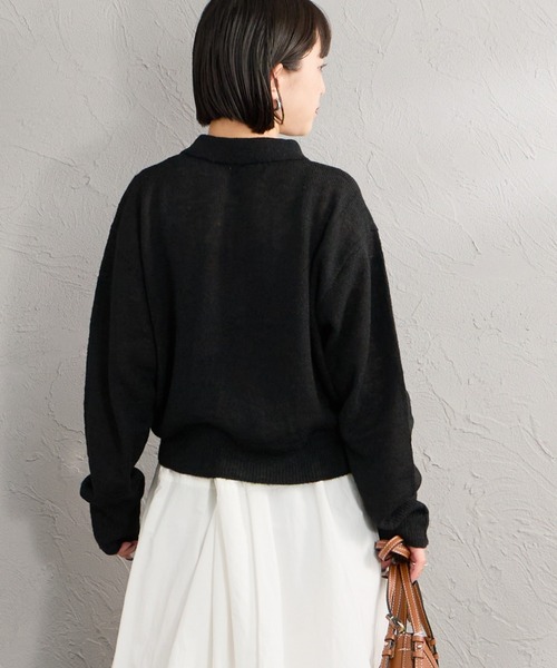 Healthknit（ヘルスニット）の「[HEALTHKNIT/ヘルスニット] 別注 モヘアブレンドポロニット（ニット/セーター・レディース・ブラック/ブルー/ピンク/オフホワイト/グレー・F）」の13枚目の写真