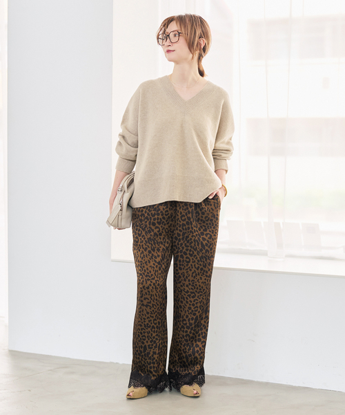 Spick & Span(スピックアンドスパン)の「《別注カラー有り》ARCHIVE STANCE / アーカイブスタンス lace hem pants(その他パンツ・レディース・ブラウン/ブラック・FREE)」の7枚目の写真