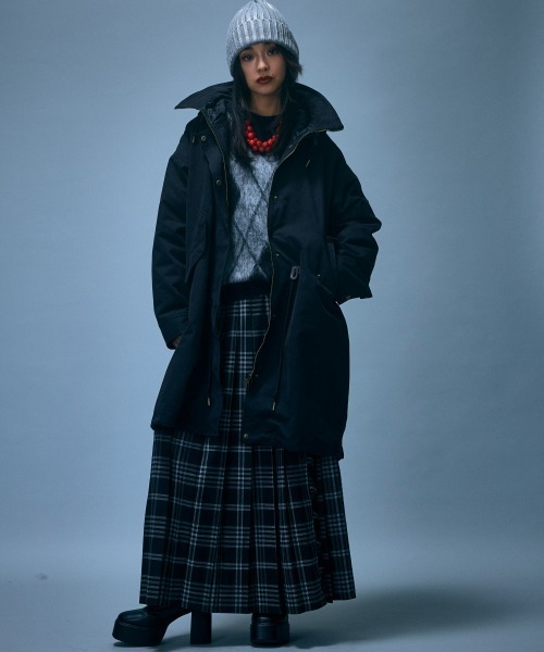 GEVS.(ジェイヴィス)の「チェックマキシプリーツスカート<大きいサイズ有>GEVS.(スカート・レディース・ブラック系/レッド系・M/3L/LL/L/5L/4L)」の19枚目の写真